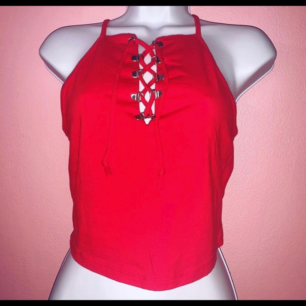 New Ambiance red crop top